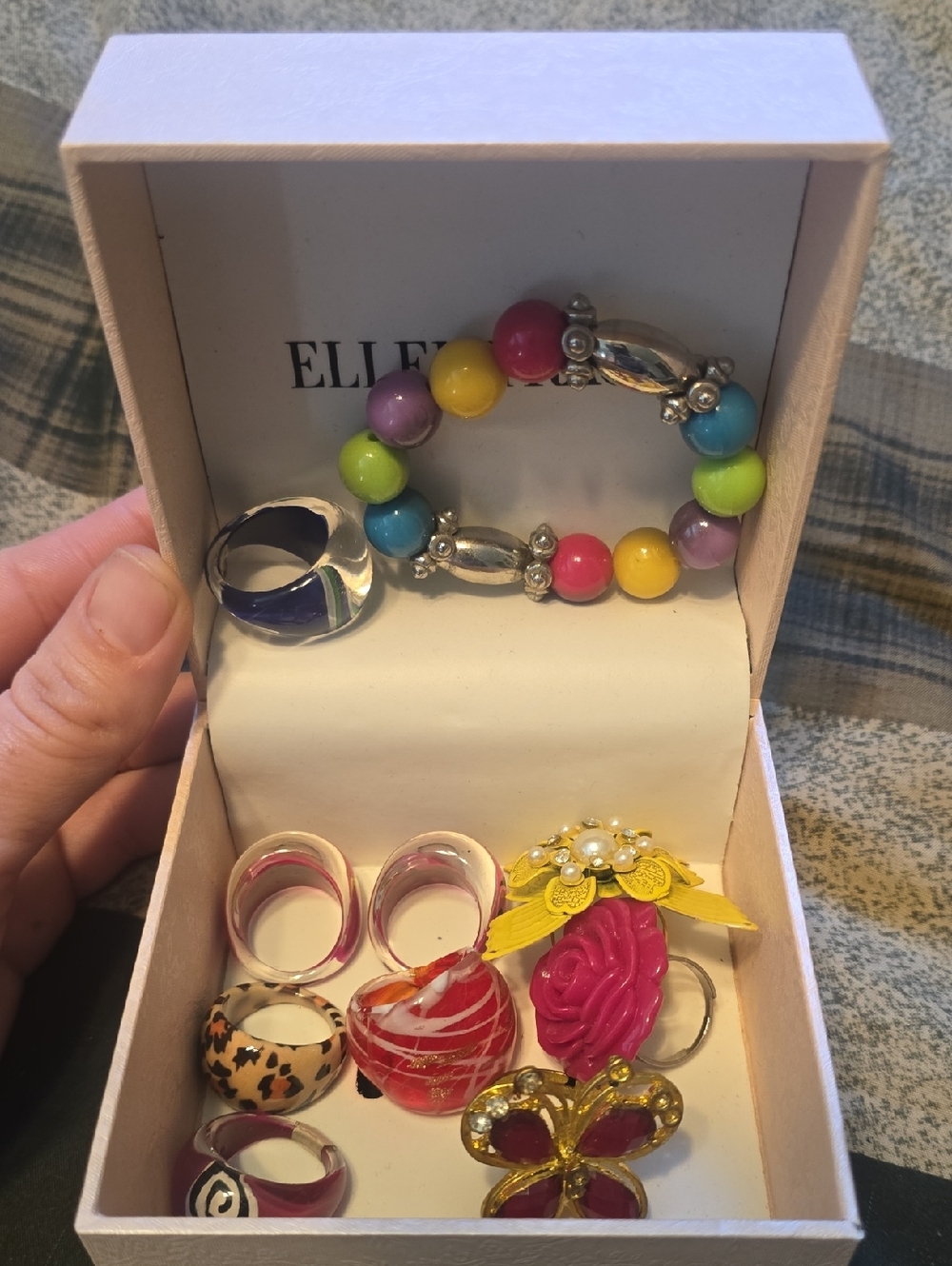 Elle Kids Colorful Bead Bracelet and Assorted Rings Set